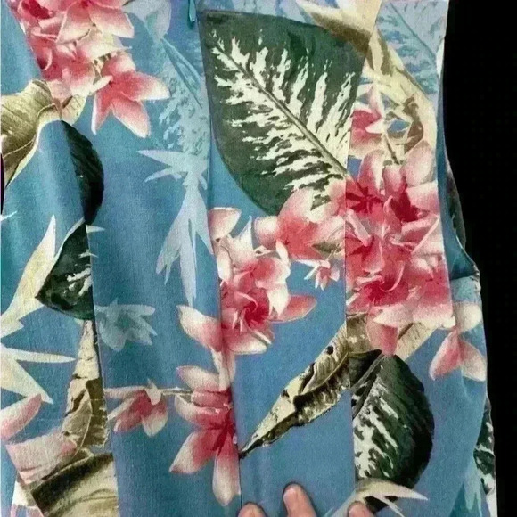 Guess Blue Blue Tropical Palm Print Beachy Sleeveless Jumpsuit Romper Size 2 - Picture 8 of 9